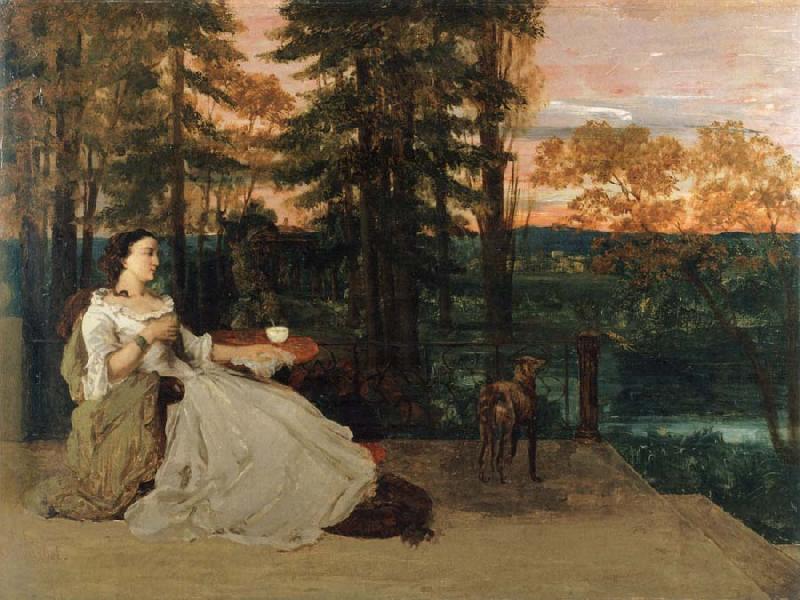 Gustave Courbet Lady on the Terrace Germany oil painting art